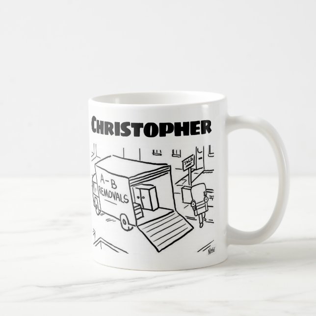Gift for a Removals Man with Name Coffee Mug (Right)