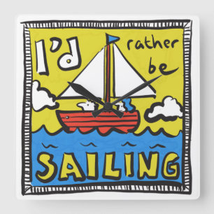 Gift for a Sailor or Yachtsman Square Wall Clock