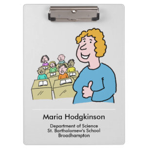 Gift for a White Female Teacher. Teacher Clipboard