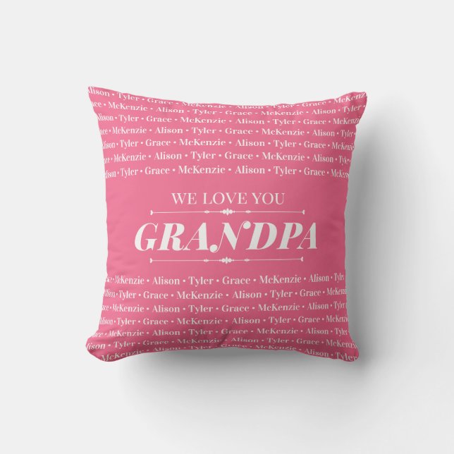 Gift for Anyone with Family Member Names Pattern Cushion (Front)