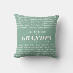 Gift for Anyone with Family Member Names Pattern Cushion