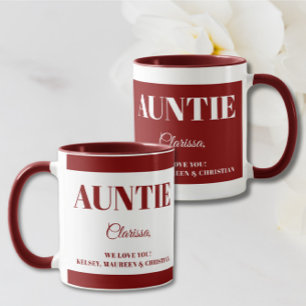 Gift for Auntie with Names Coffee Mug