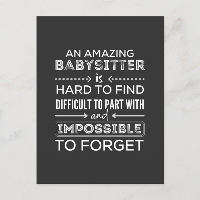 Gift For Babysitter, Babysitter Gift Postcard (Front)