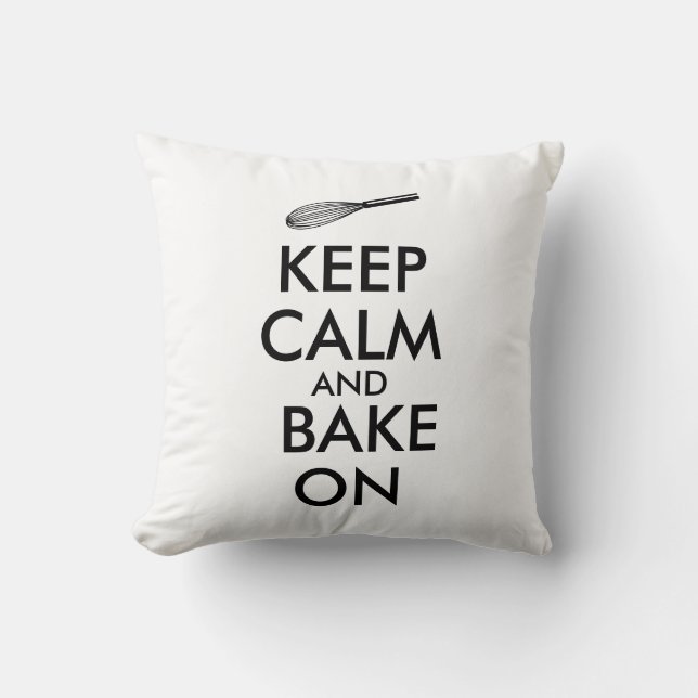 Gift for Baker Keep Calm and Pillow Kitchen Whisk (Front)