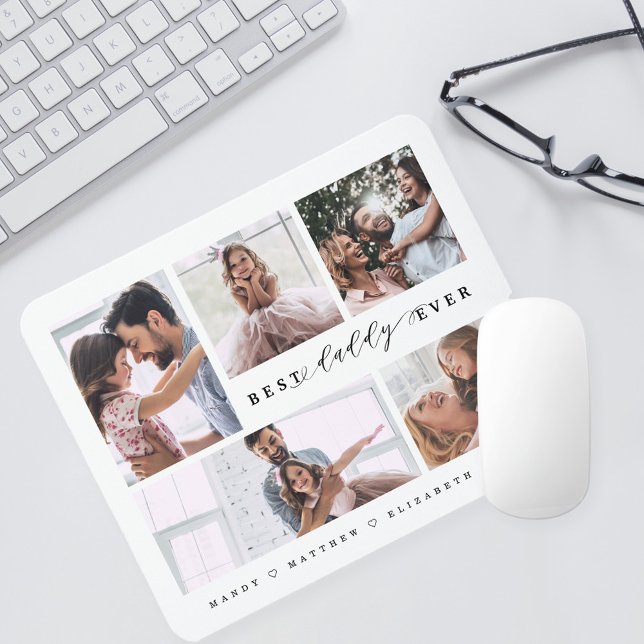 Gift For Best Dad Ever Modern Family Photo Collage Mouse Mat (Creator Uploaded)