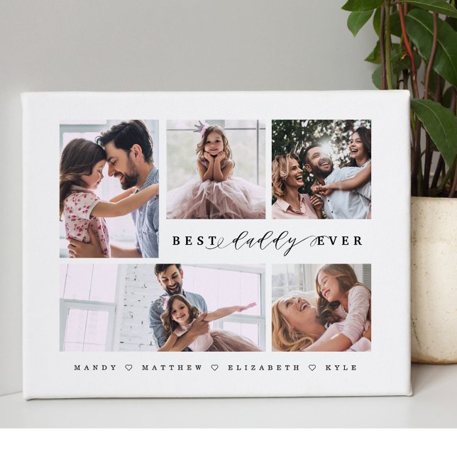 Gift For Best Daddy Ever Family Photo Collage Canvas Print (Creator Uploaded)