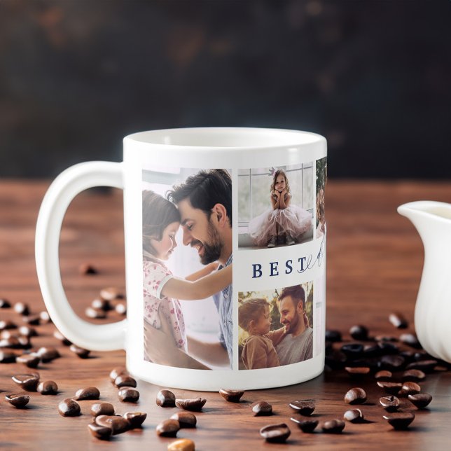 Gift For Best Daddy Ever Family Photo Collage Navy Coffee Mug (Gift For Best Daddy Ever Family Photo Collage Navy Coffee Mug)