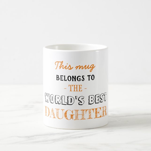 Gift for best daughter orange Christmas gift Coffee Mug (Center)