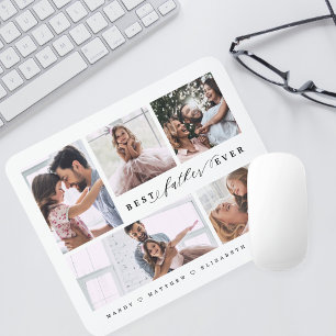 Gift For Best Father Ever Family Photo Collage Mouse Mat