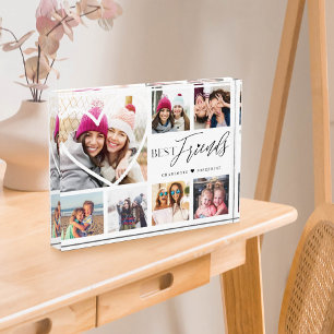 Gift For Best Friends 7 Photo Collage Heart BFFs