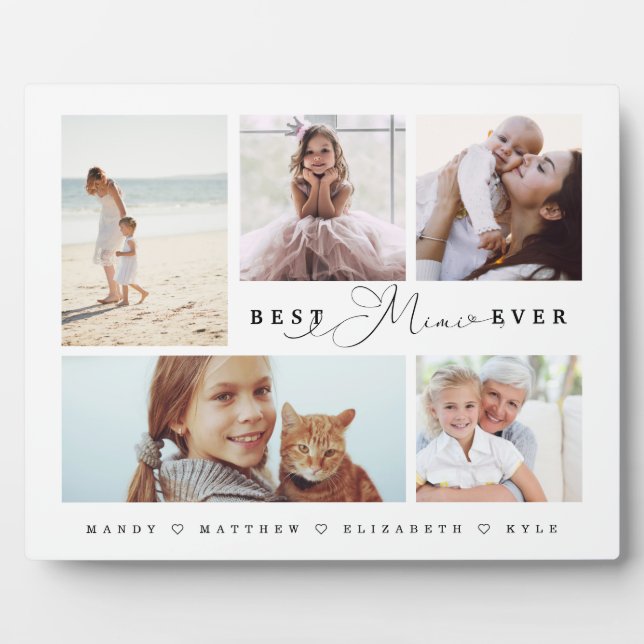 Gift For Best Mimi Ever Family Photo Collage Plaque (Front)