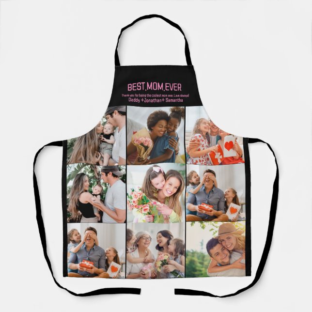 Gift For Best Mum Ever Family Photo Collage Apron (Front)