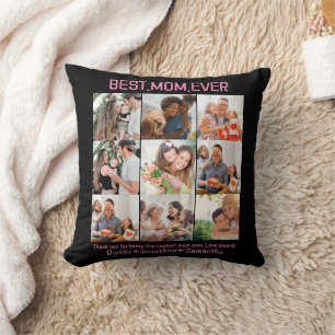 Gift For Best Mum Ever Family Photo Collage Cushion