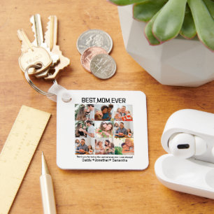 Gift For Best Mum Ever Family Photo Collage Key Ring