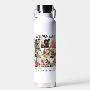 Gift For Best Mum Ever Family Photo Collage Water Bottle