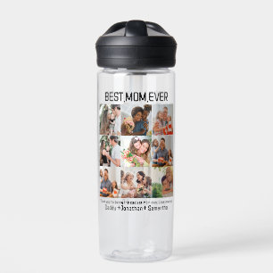 Gift For Best Mum Ever Family Photo Collage Water Bottle