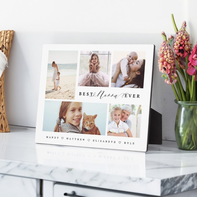 Gift For Best Nonna Ever Family Photo Collage Plaque (Gift For Best Nonna Ever Family Photo Collage Plaque)