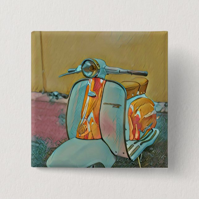 Gift for biker 15 cm square badge (Front)