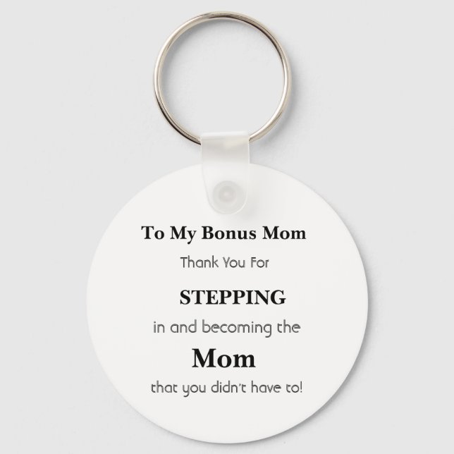 Gift For Bonus Mum - Gift For Mother- Key Ring (Front)