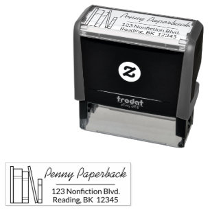 Gift for Book Lover Return Address Personalized Self-inking Stamp