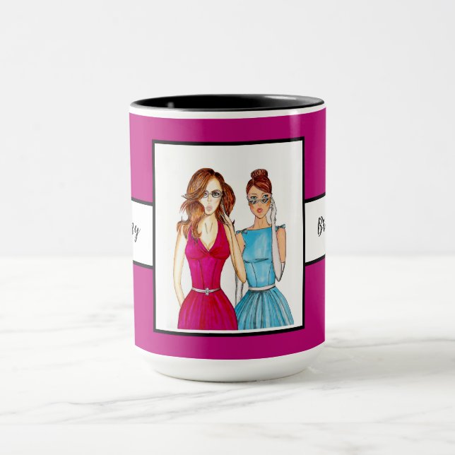 Gift for Bridesmaids Violet Ringer 15oz Mug (Center)
