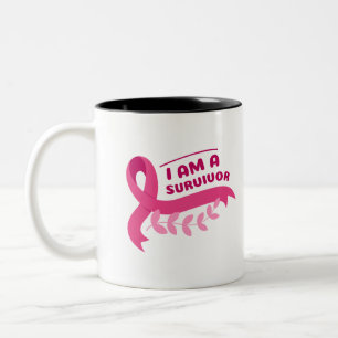 Gift for Cancer Patient I'm a Survivor Pink colour Two-Tone Coffee Mug