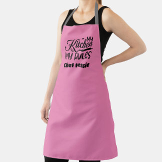 Gift For Chef My Kitchen My Rules Pink Mum Sister Apron