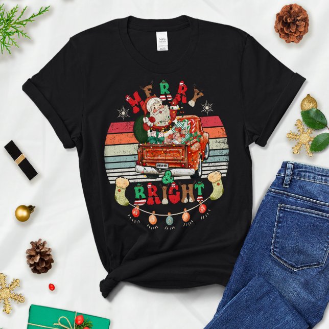 Gift For Christmas Tee, Merry and Bright T-Shirt (Creator Uploaded)