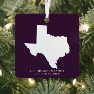 Gift For Couples Friends Clients Texas Christmas Metal Tree Decoration