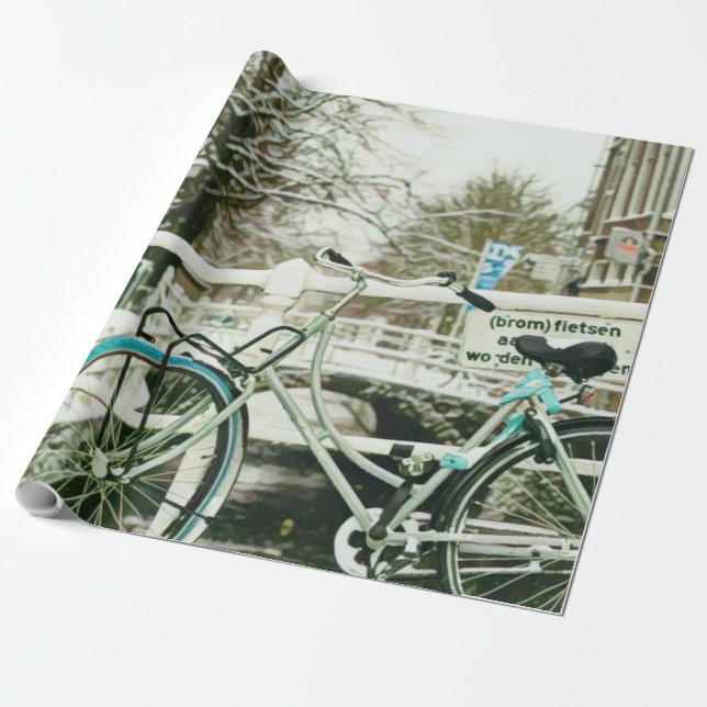 Gift for cycling lover wrapping paper (Unrolled)