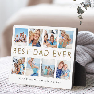 Gift for Dad Best Dad Ever Photo Collage Plaque