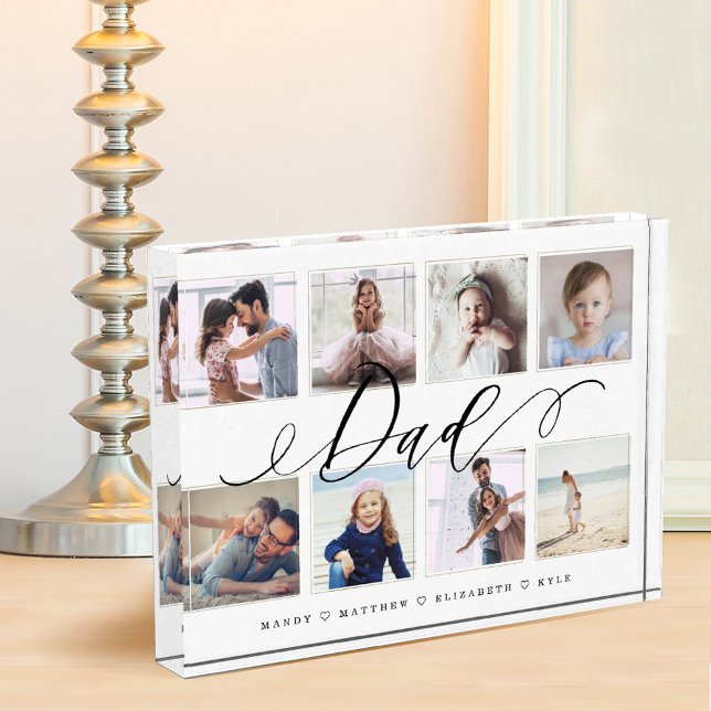 Gift for Dad | Family Photo Keepsake Collage Block (Creator Uploaded)