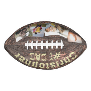 Gift for Dad Wood Effect #1 Dad American Football