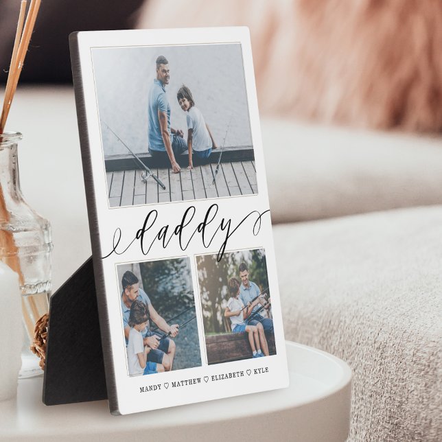 Gift for Daddy | Family Memories 3 Photo Collage Plaque (Creator Uploaded)