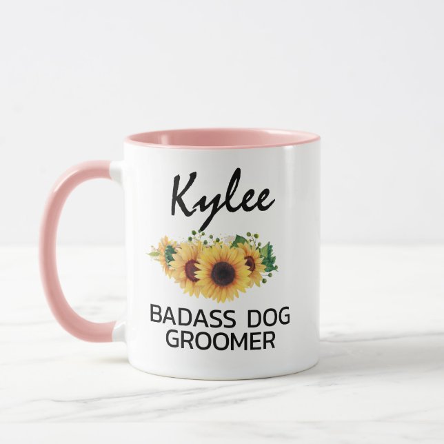 Gift For Dog Groomer Dog Groomer Floral Mug (Left)