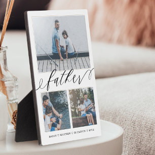Gift for Father   Family Memories 3 Photo Collage Plaque