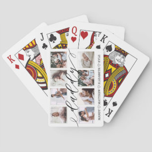 Gift for Father   Father's Day Photo Collage Daddy Playing Cards