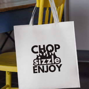 Gift for Food Lovers Chop Sizzle Enjoy Cool Tote Bag