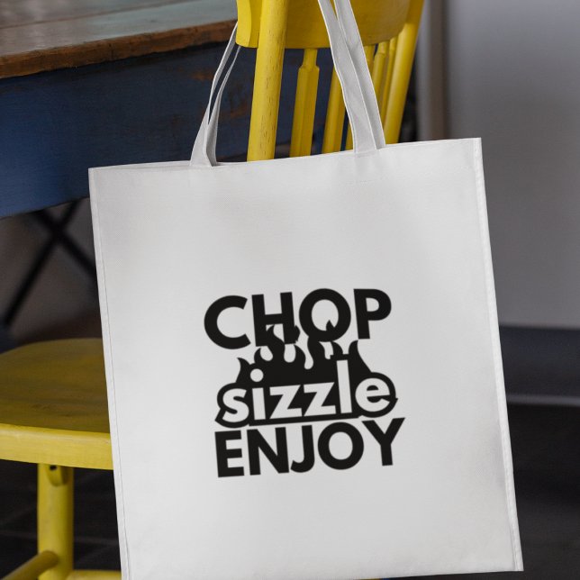 Gift for Food Lovers Chop Sizzle Enjoy Cool Tote Bag (Shop now and show your love for all things food-related!
)