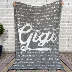 Gift For Gigi with Grandchildren Names Sherpa Blanket