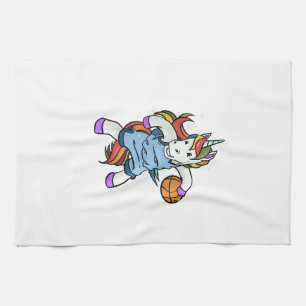 Gift for Girl Basketball Player BBaller Unicorn Ba Tea Towel