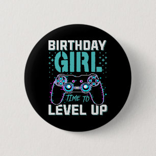 Gift For Girl Time To Level Up Cool Video Game Bda 6 Cm Round Badge