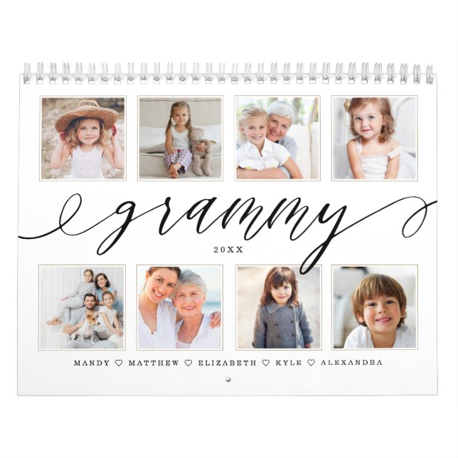 Gift for Grammy | Grandchildren Family Photos Calendar (Cover)