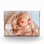 Gift for Grandma Grandchild   Photo Block<br><div class="desc">Hello Grandma Grandpa photo block-- welcomes the newborn and with important data -- their name and date of birth -- along with a priceless photo. Talk about a keepsake! Yes, easily change to Hello Mum or Dad -- the baby has arrived. And, there are, of course, several colour variations. Any...</div>