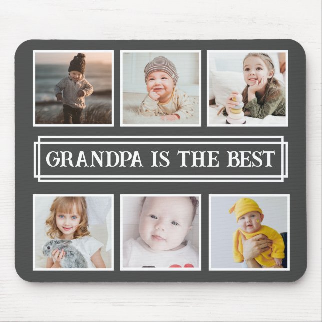 Gift For Grandpa Modern Multiple Photo Mouse Pad (Front)