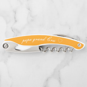 Gift for Grandpa with Orange Solid Personalised  Corkscrew