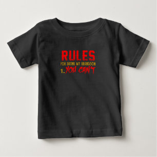 Gift For Grandson Rule For Dating My Grandson Baby T-Shirt
