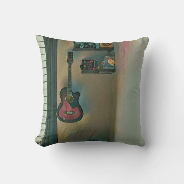 Gift for guitar player cushion (Front)