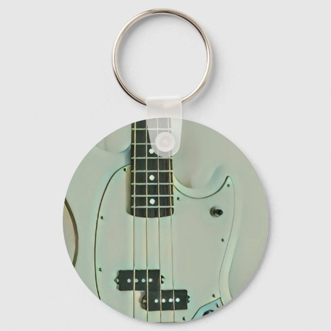 Gift for guitar player key ring (Front)