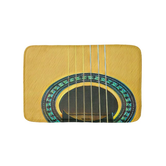 Gift for guitarist boyfriend bath mat (Front)